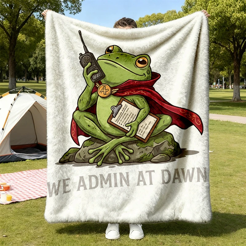 We Admin At Dawn Soft Blanket, Assistant Principal Comfy Blanket, Back To School Principal Flannel Blanket, Funny Frog A