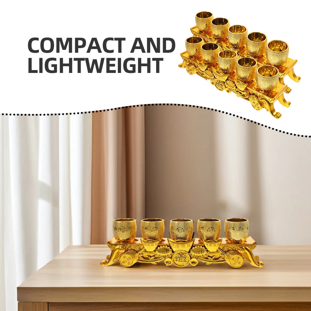 2 مجموعة الذهب الكاليس الصغيرة البلاستيك أكواب النبيذ التضحية مجموعة مذبح للمعبد المنزل العبادة أكواب الزخرفية Chalice
