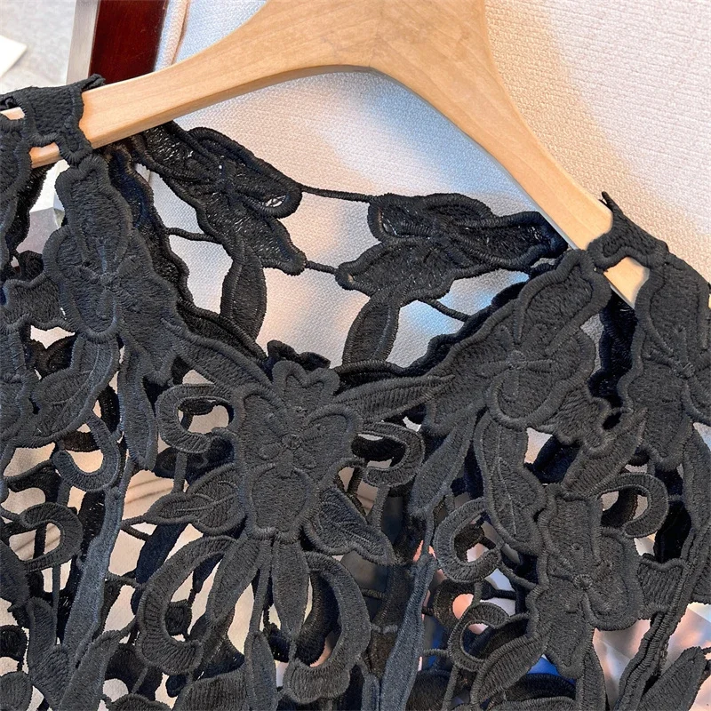 ملابس علوية صيفية واقية من الشمس بلون سادة للنساء برقبة دائرية وأكمام بتصميم مجوف ملابس نسائية موضة جديدة