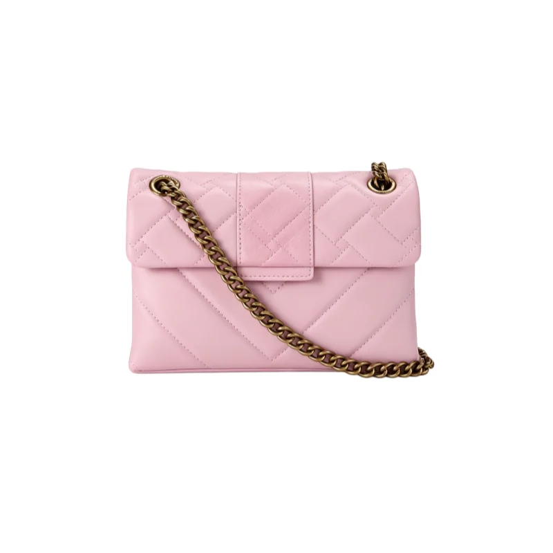 Women Quilted Flap Chain Shoulder Bag Vintage Gold Metal Strap Crossbody Purse Soft Fashion Handbag For Daily Dating Party