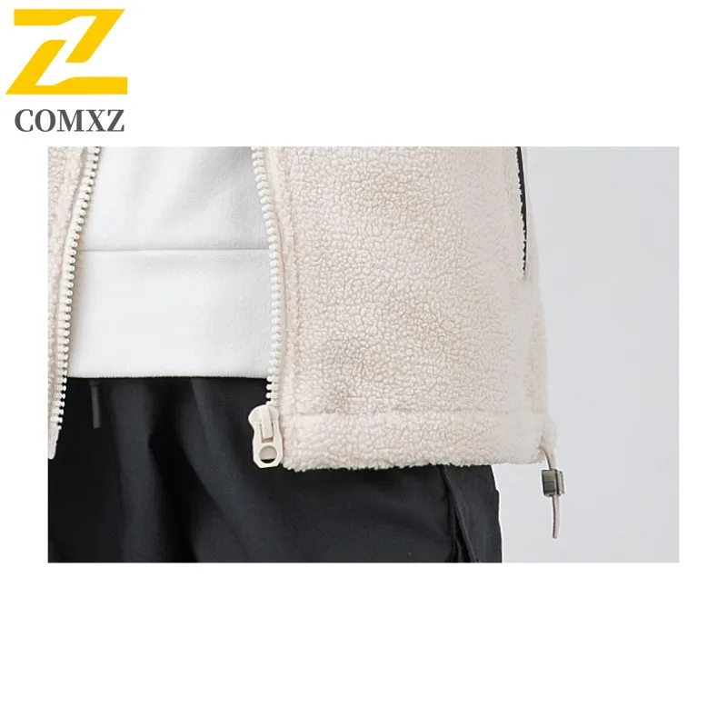 COMXZ تريند شيربا معطف القطن 2025 الخريف الشتاء زوجين الوقوف طوق البيسبول نمط سترة القطن شغل سترة واقية سميكة #6