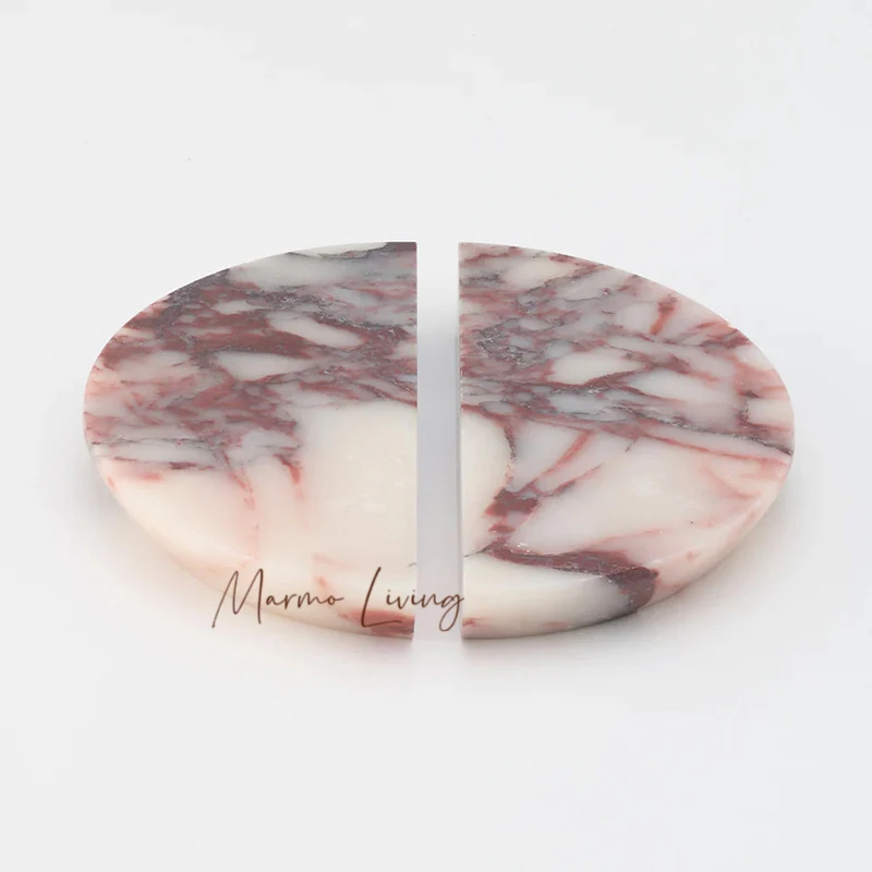 Décoration de la maison français turc calacatta violet poignée en marbre naturel tiroir armoire armoire supérieure Villa grande poignée de porte