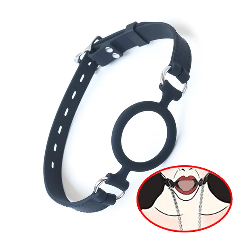 BDSM Open Mouth Gag O Ring,100% Medical Silicone Full Head Harness,SM Sex Toys for Couples,Bondage Gear Sexual Toy Adult Gag