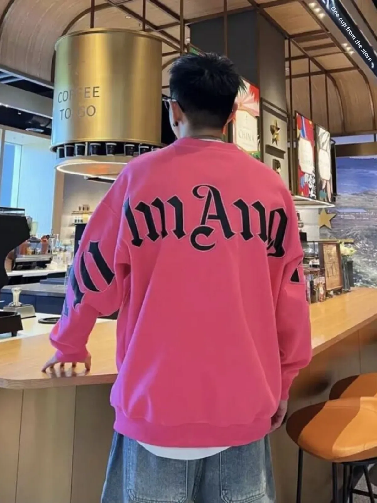 

Men's Spring Autumn Thiened Fce Hoodie round Ne Embroidered Letter Sweatirt Warm Versatile Couple's Clothing