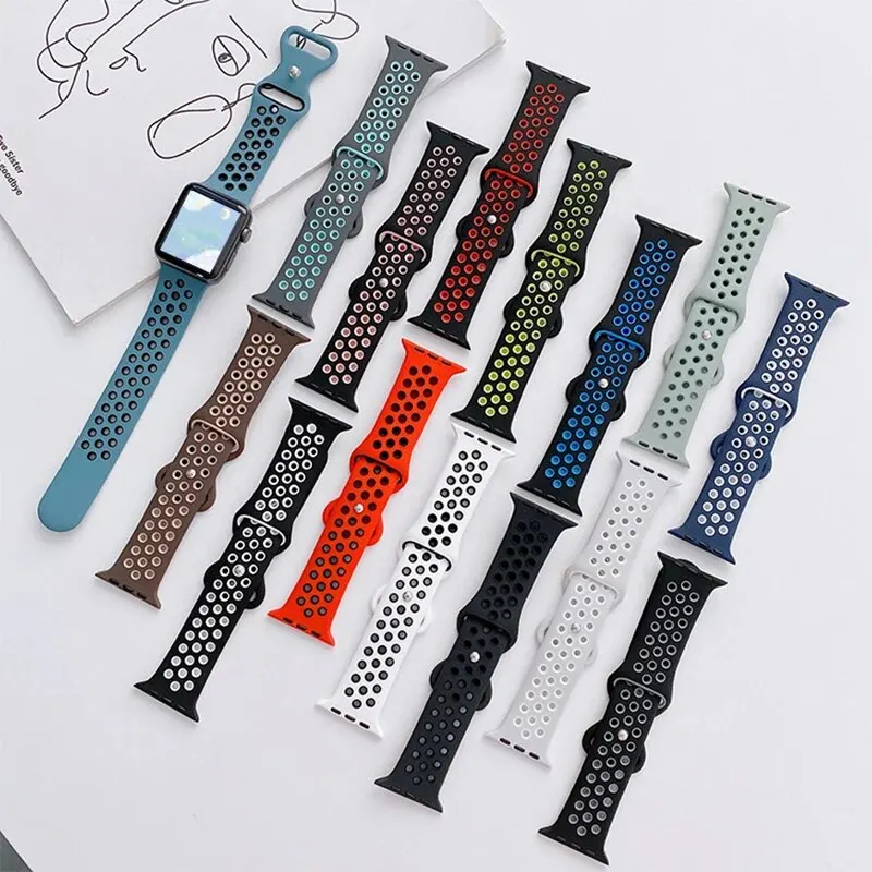 Double Replacement Wrist Sport Silicone Watch Band Strap For Apple IWatch Series image 5