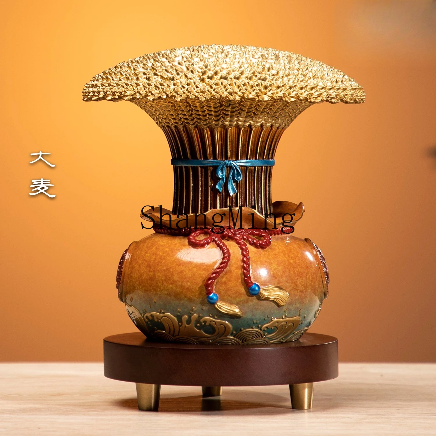 

CL Big Grain Treasure Bowl Copper Ornament Craft Wealth-Attracting Living Room Office Cashier Desk Decoration Opening Gift