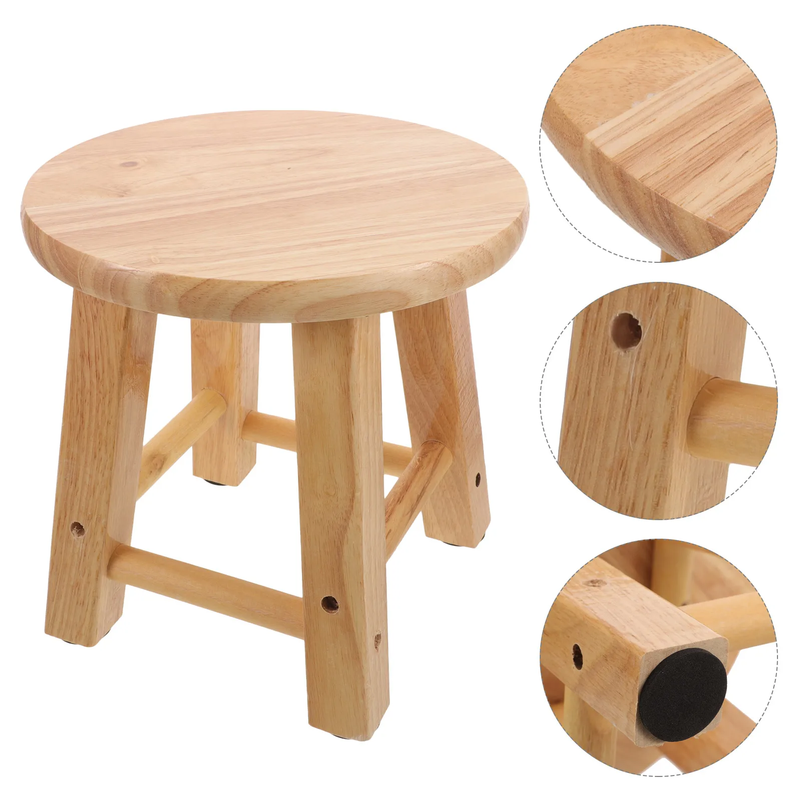 

Sturdy Solid Wood Short Stool Toddler Step Household Small Footstool Shoe Changing Low Step Stools Kids Mini Bench Indoor Plant