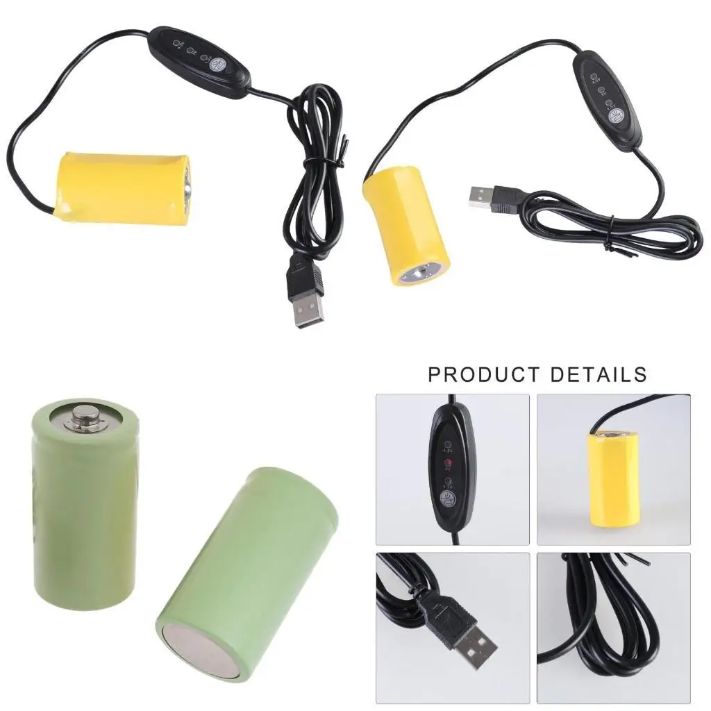

Y1UB USB 5V Power Converter Cable Cord Replacement for 1-3pcs 1.5V LR20 D Batteries