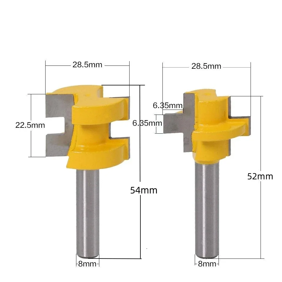 Delysia King  2pcs/set  8mm  Square tenon cutter/plank splicing cutter