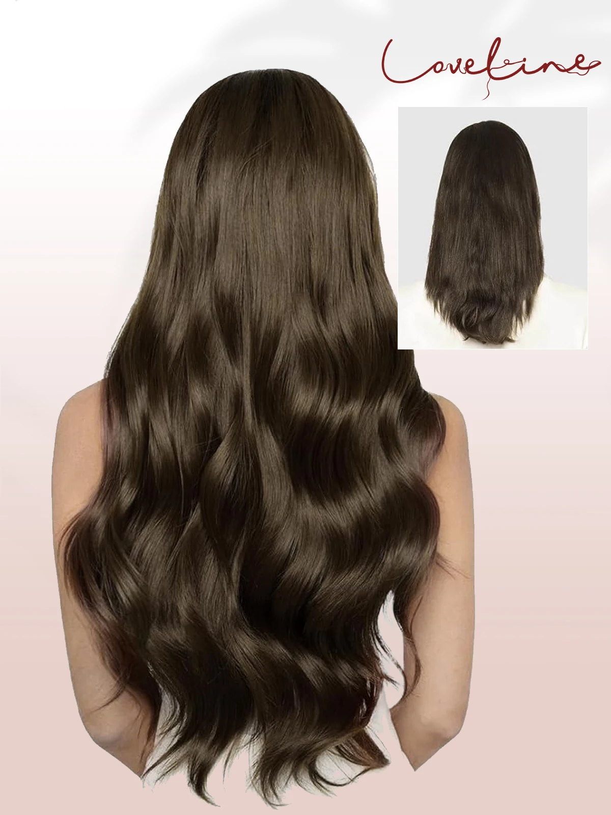 

LOVELINE Dark Brown Clip in Hair Extensions Human Hair Seamless Clip in 110g 7pcs Ultra-thin PU Weft Clips in Remy Virgin Hair