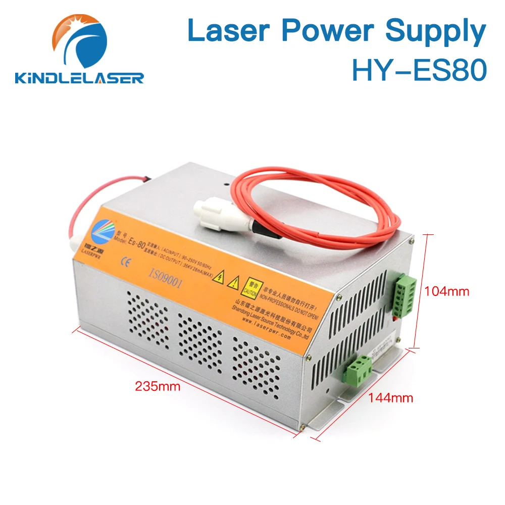 KINDLELASER 80-alimentazione elettrica del Laser di CO2 di 100W 80W HY-ES80 per la tagliatrice dell'incisione Laser di CO2 serie ES