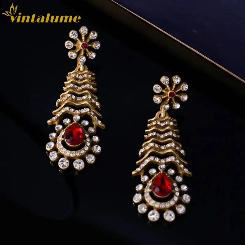 

Винтажные модные украшения Vintalume: длинные серьги-подвески с кубическим цирконием для женщин, изысканные серьги для вечеринок, подарок на праздник.