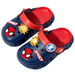 New Girls Boys Cartoon Spiderman Sandals Summer Kids Slippers Home Shoes Baby Toddler Children Indoor Outdoor Beach Shoes Blue