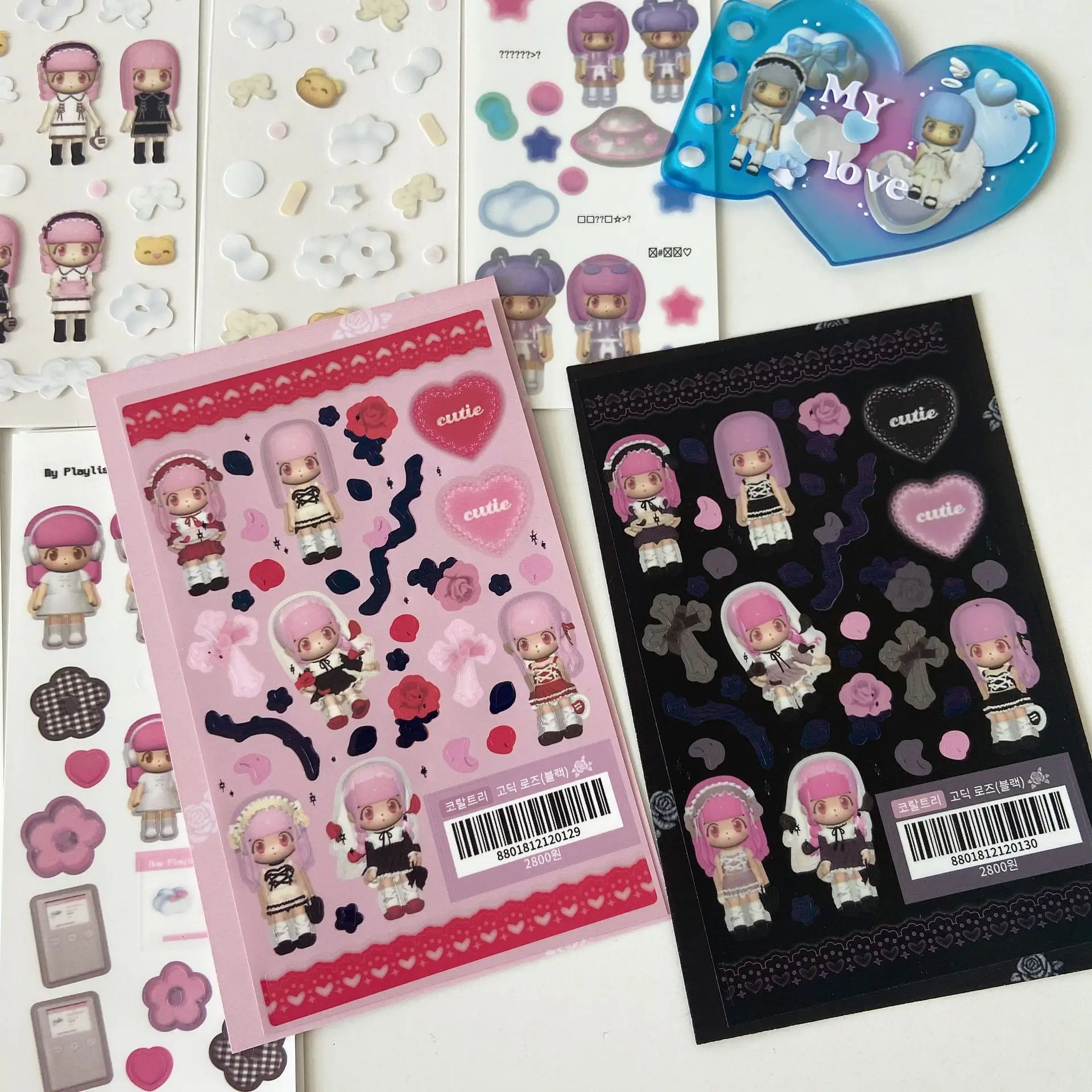 SKYSONIC BOBO Coral Full Set Serie Dekorative Aufkleber Sweet Girl Sub Koreanische DIY Aufkleber Journal Junk Agenda Schreibwaren Suppl – Detail 34