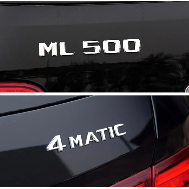 3D ABS Black Car Rear Trunk Badge Sticker Emblem ML 300 320 350 400 500 Logo For Mercedes ML300 ML350 W166 W163 W164 Accessories