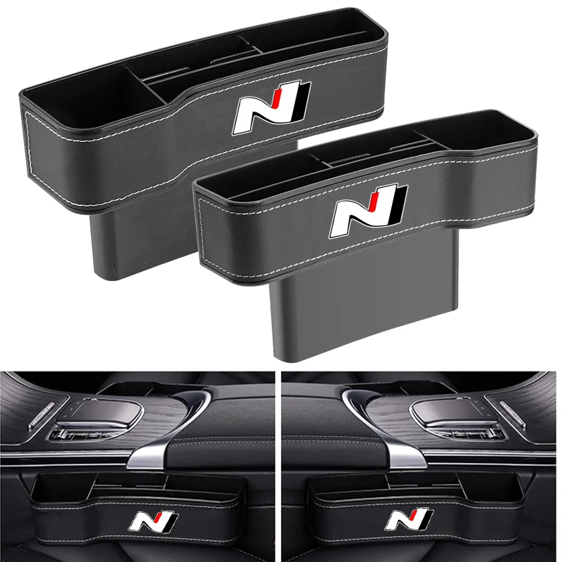 

High Capacity Leather Organizer Car Front Seat Gap Storage Boxes For Hyundai N nline tucson kona sonata veloster i20 i30