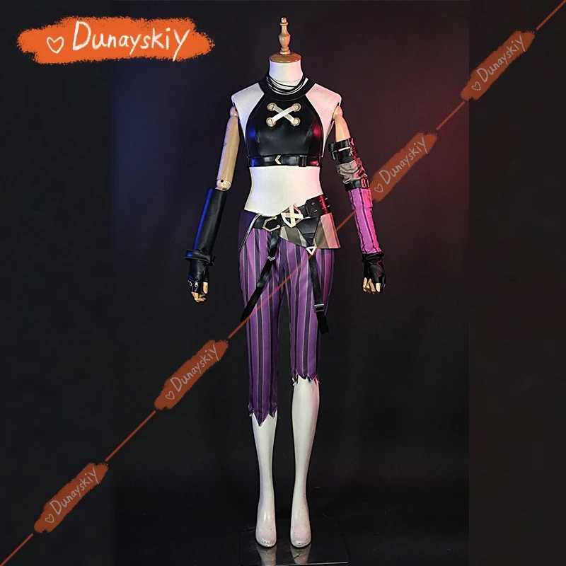 Jinx Cosplay LOL Costume Anime LOL Arcane Jinx Cosplay Uniform Outfits 130cm Wig Halloween Carnival Suit High Quality Costume