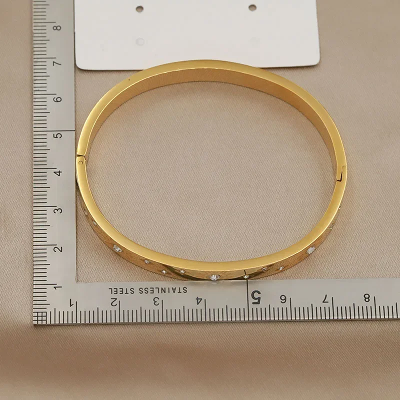Classic Stainless Steel Metal Crystal Flower Bangles for Women Fashion Brand Jewelry Sun Bracelet Gift Accessories