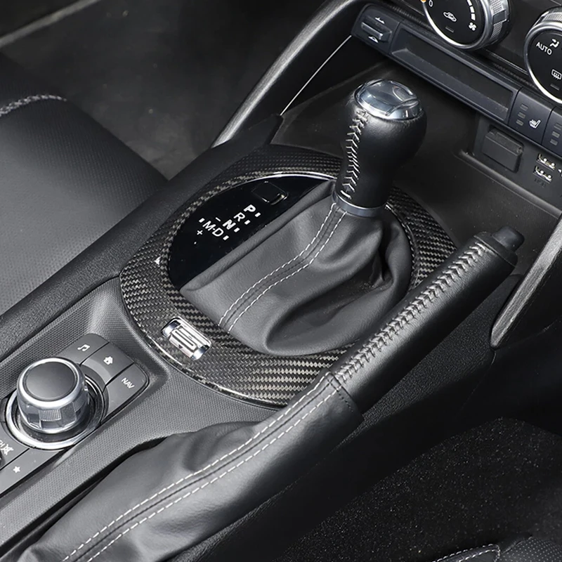 Real Carbon Fiber For Mazda MX-5 Miata ND 2016-2026 Car Center Console Gear Shift Cover Car Trim Interior Accessories