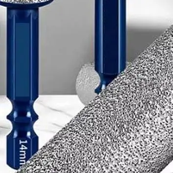 6-16mm Hex Shank Brazed Hole Opener Drill Bit For For Tile Glass Marble Stone Dry Drilling Tool With Cooling Wax Emery Grit