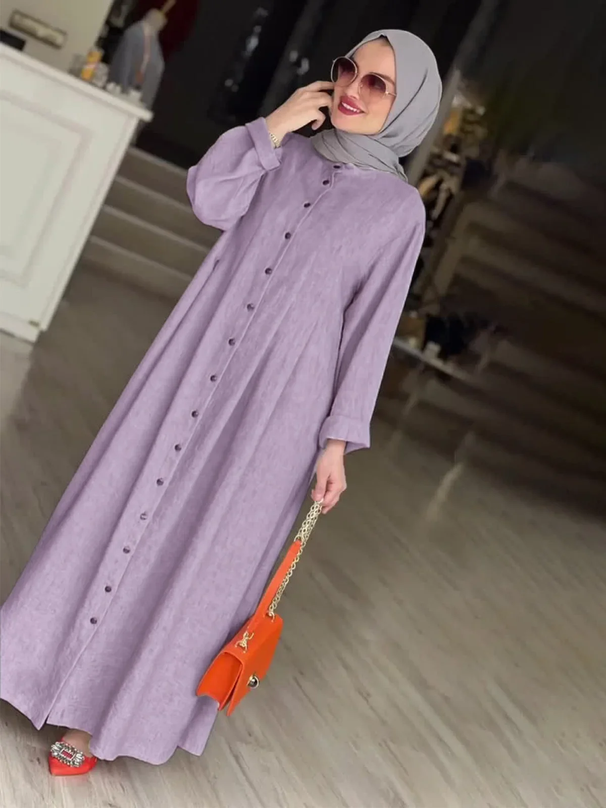 Muslim Abaya Women Dress Single Breasted Vestidos Dubai Saudi Morocco Long Robe Jalabiya Eid Ramadan Modest Dresses Abayas 2024