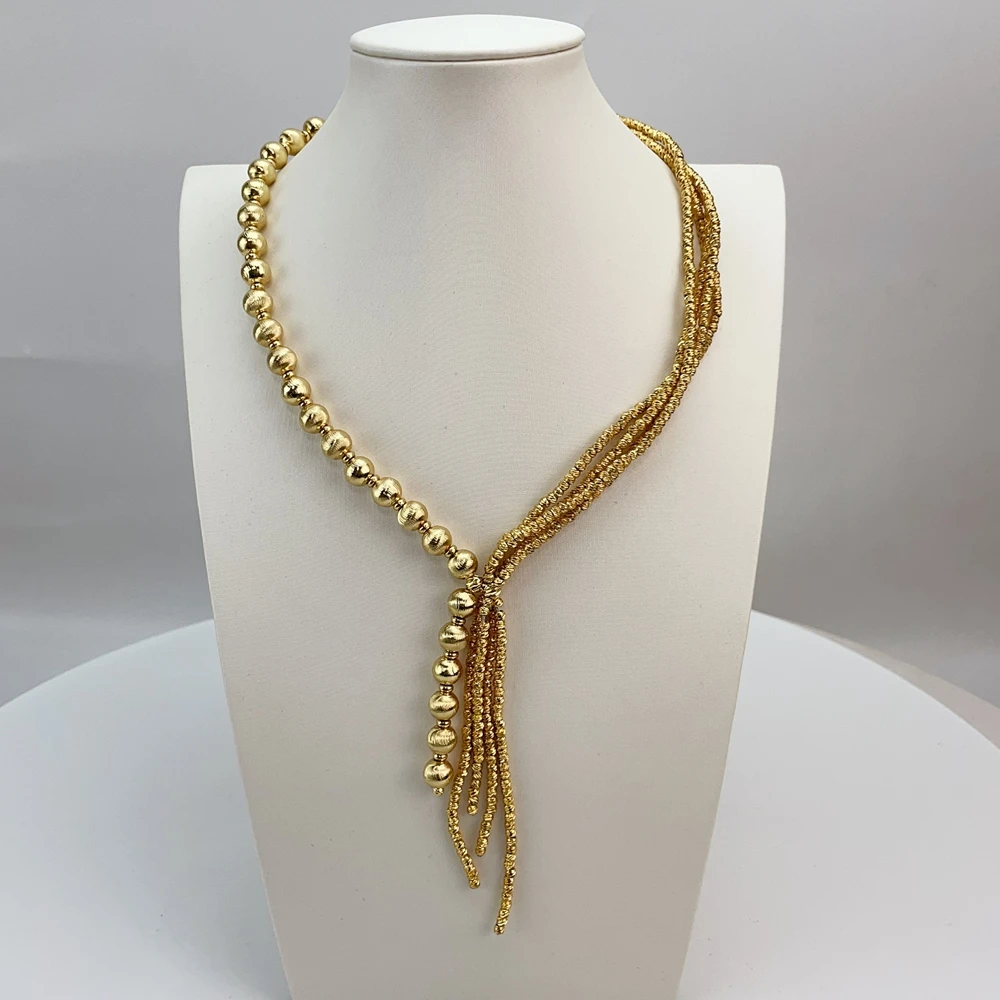 EMMA موضة دبي مطلية بالذهب الخرز القلائد أقراط خواتم مجموعات المجوهرات الجميلة للنساء هدايا مجوهرات الزفاف FHK21417