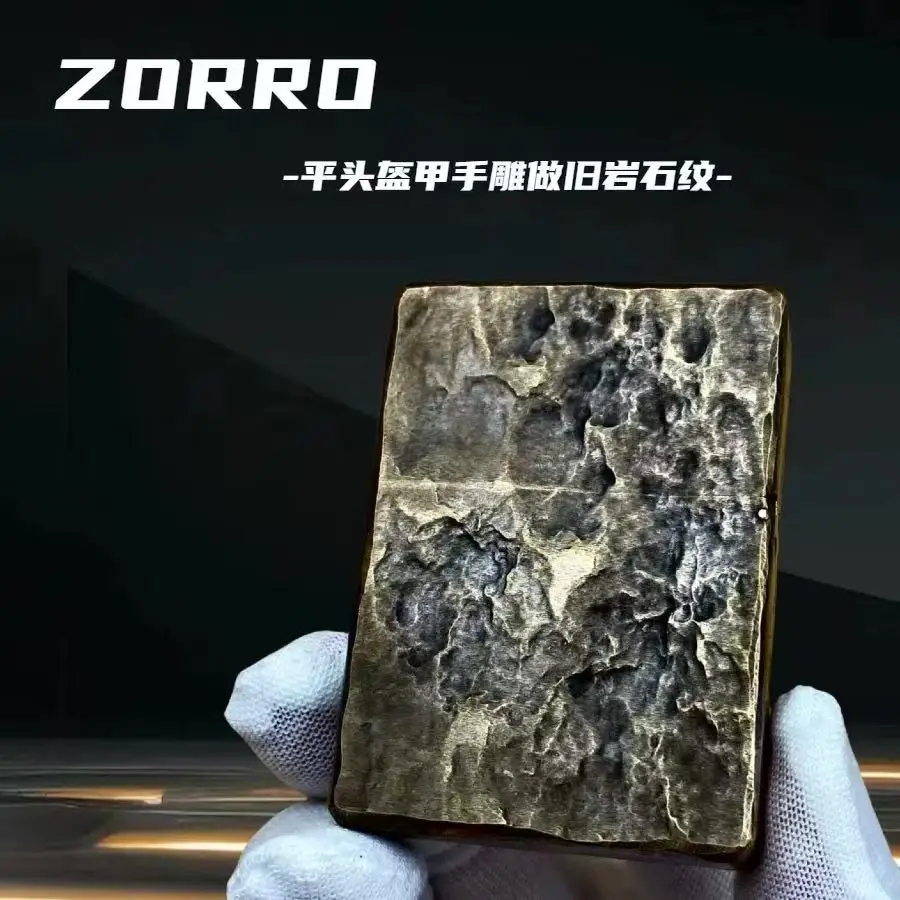 Zorro стандартный, 912s, трехмерная рельефная латунь ручной работы, ретро, старомодный шлифовальный круг, керосиновая зажигалка для мужчин, 210 г