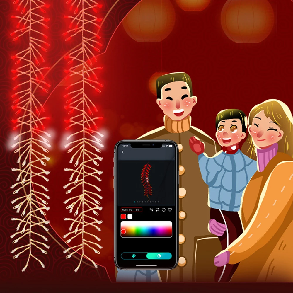 Smart LED Lustre de Teto, Luzes Cordas impermeáveis, Decoração Home, DIY Picture Display, Música Ritmo, Bluetooth App Control, RGB