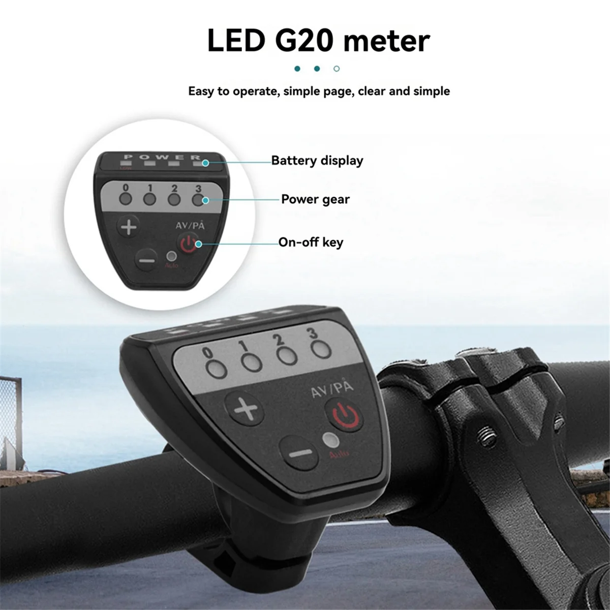 A14M Ebike G20 Display 36V 48V 5 Pin + 2 Pins SM Stecker Display LED Instrument für elektrische Fahrrad Intelligente Steuerung