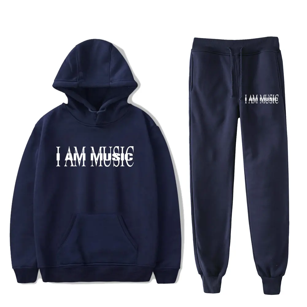 

Playboi Carti i am music hoodies suits pocket drawstring sweatshirt men/women Strap sports pants rip hip hop pullover