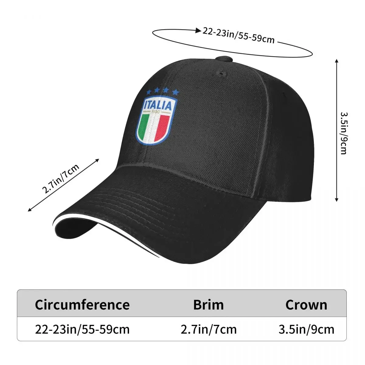 Italy Football Team Logo Baseball Cap Horse Hat Kids Hat Anime Hat Baseball For Men Women\'s