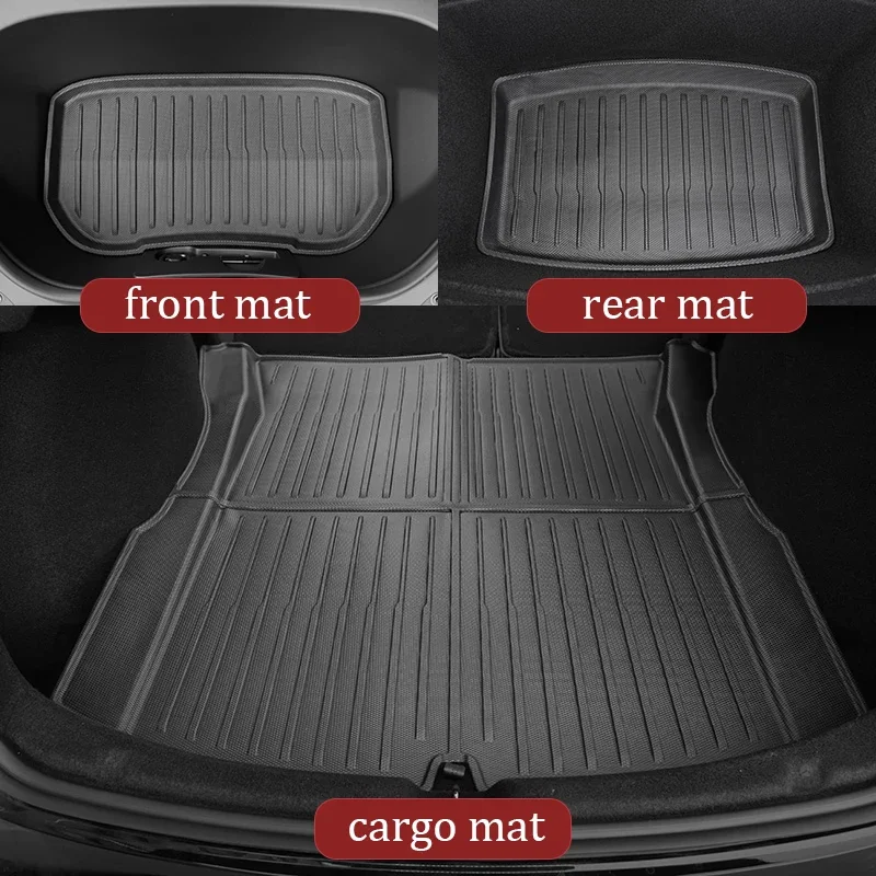 Für Tesla Modell 3 2024 Hochland Fußmatten Cargo Liner wasserdichte rutsch feste Kofferraum matte Tpe Pads links/rechts Gummi