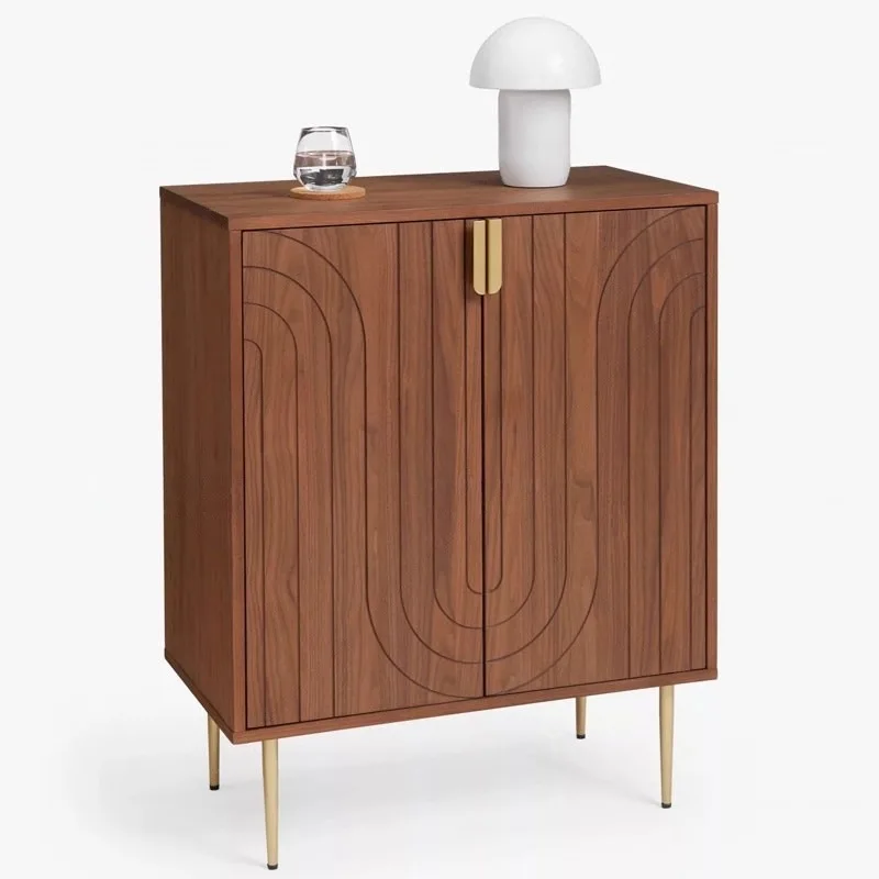 LTT Nordic style solid wood dining side cabinet living room sofa storage side cabinet retro storage entrance cabinet