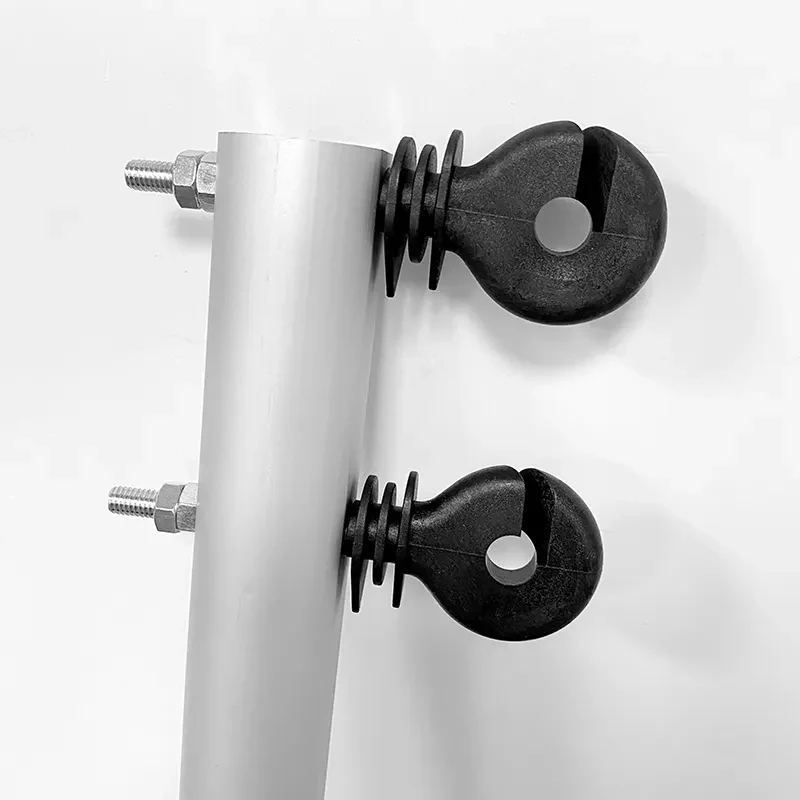 20 Pcs Threaded Electric Fence Insulators Black Flat Nut Ring Metal Post Insulators for Livestock Cattle Horse Farm Fencing Wire view 3