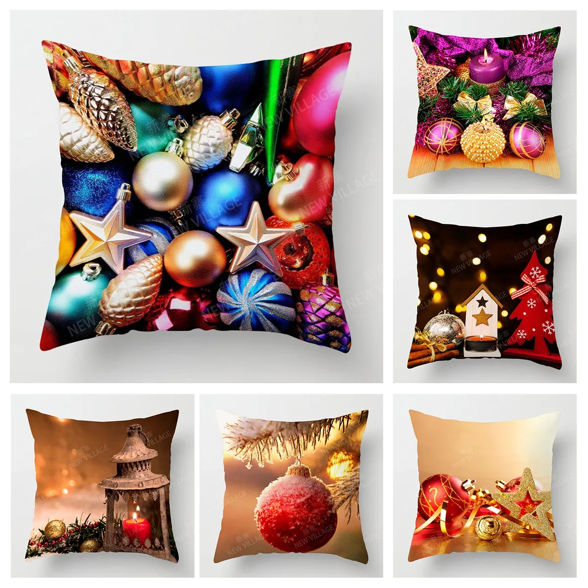 christmas Balls and Snowflakes pillow cushion cover Home decorations throw pillow covers 45*45 pillowcase 40x40cm 50x50 45x45