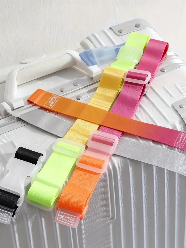 Correa de equipaje de 1 pieza: correa de maleta ajustable resistente y brillante antipérdida, duradera y portátil para garantizar el equipaje de viaje sa