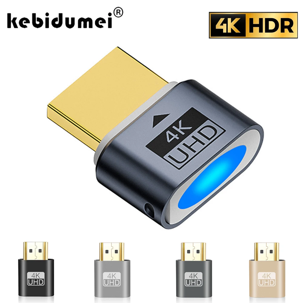 

HDMI-compatible Dummy Plug 4K HDR Virtual Monitor EDID Emulator Headless Ghost Display Adapter Supports up to 4k@60Hz 1080@120Hz
