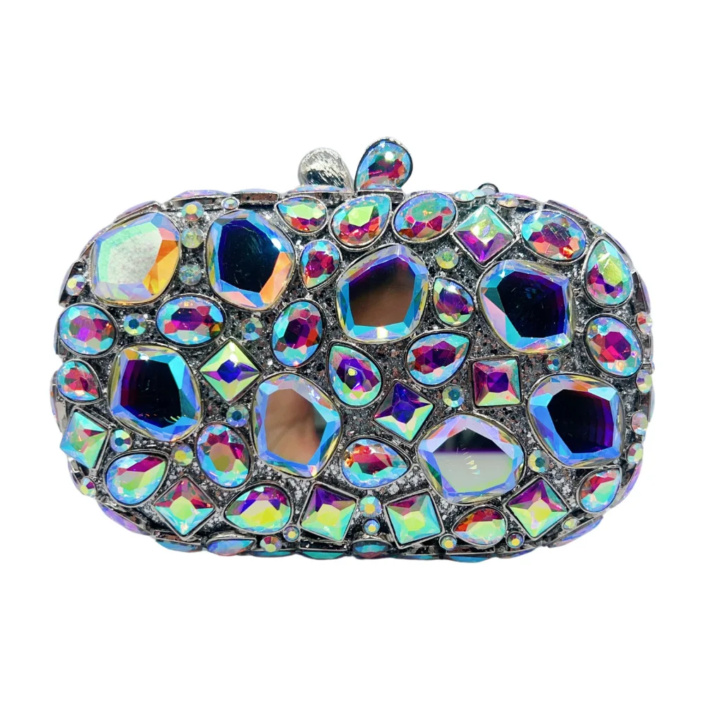 

Glass Diamond Clutch Women's Bag High-end Hollow Diamond Dinner Bag Stone Clutch Bolsas De Dama Crystal-Embellished Party Clutch