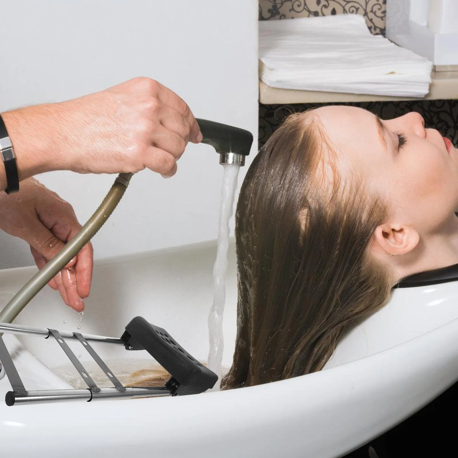 

Удобная подушка для мытья головы с поддержкой шеи, подушка для ванной с устойчивым кронштейном, незаменимая вещь для дома и салона