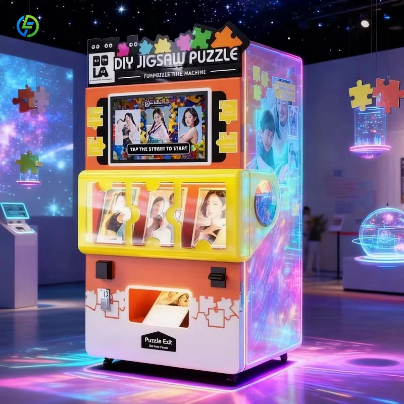 2026 New Jigsaw Vending Machine Touch Screen DIY Picture Puzzle Cash & Coin Payment for Lobby Customized