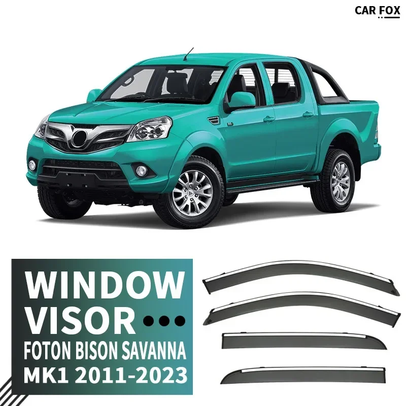 Fit for 2011-2023  FOTON Bison Savanna Window visor Car Sun Rain Guard Vent Shade Deflector Wind Weathershield Moulding Trim