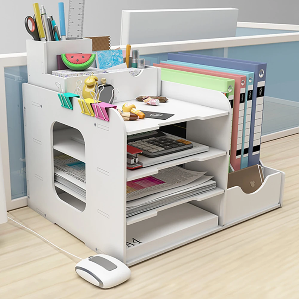 

Storage Box Magazine Holder Newspaper Rack Stationery Desk Organizer for Document Letter File Tray Home Office School Supplies