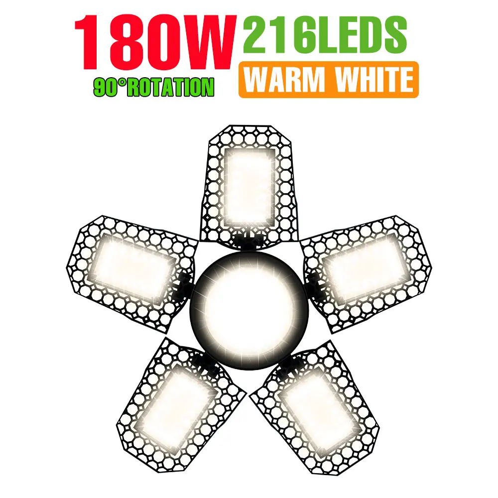250W LED-lamp E27/E26 Lamp Garagelicht AC 220V Opvouwbaar Vervormbaar Hoogbouwlamp 110V Spotlight Thuis Magazijn Workshop Kelder