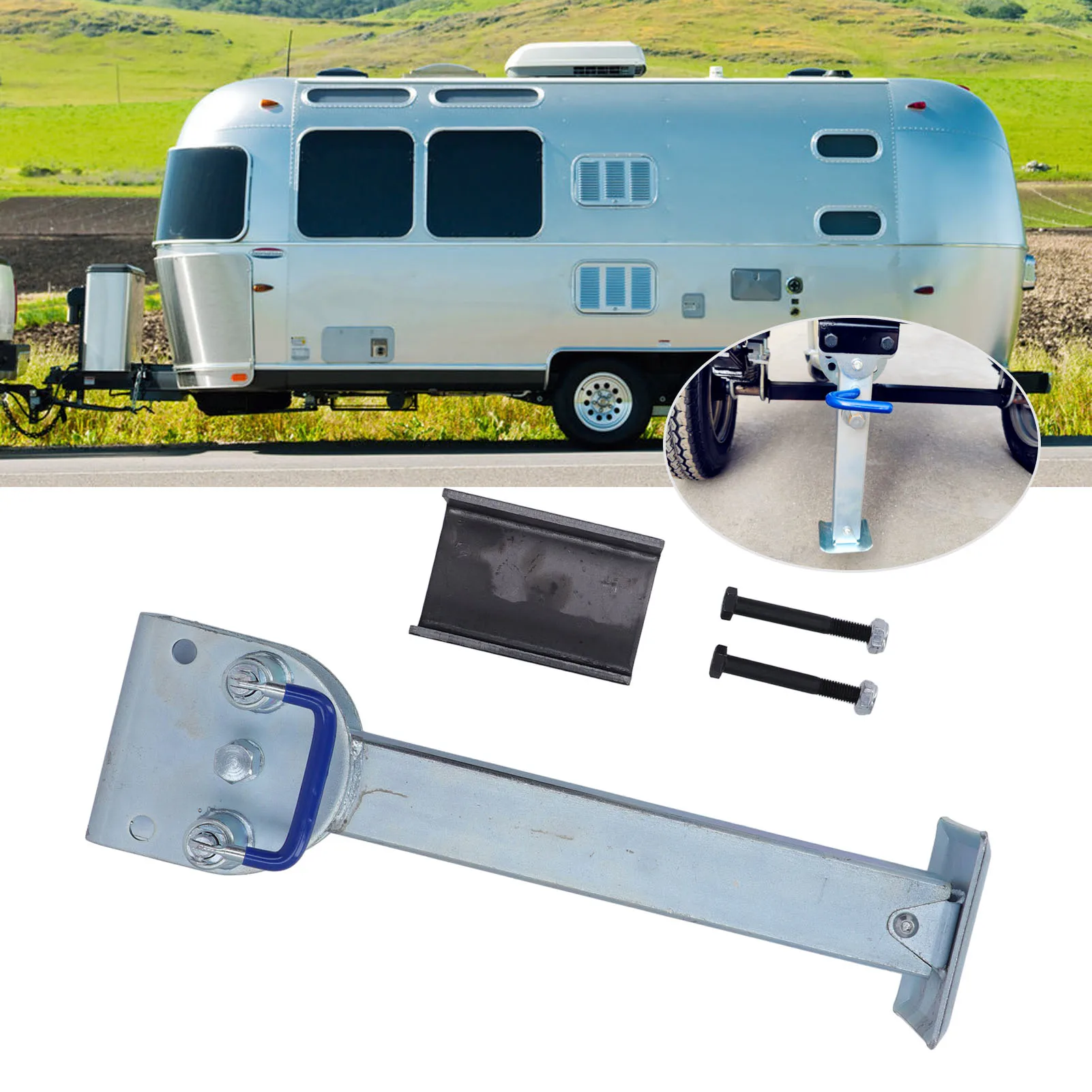 

RV Trailer Lift Jack Heavy Duty Support Legs Telescopic Adjustable Type 2000kg Load Bearing Iron Galvanized for Parking Support