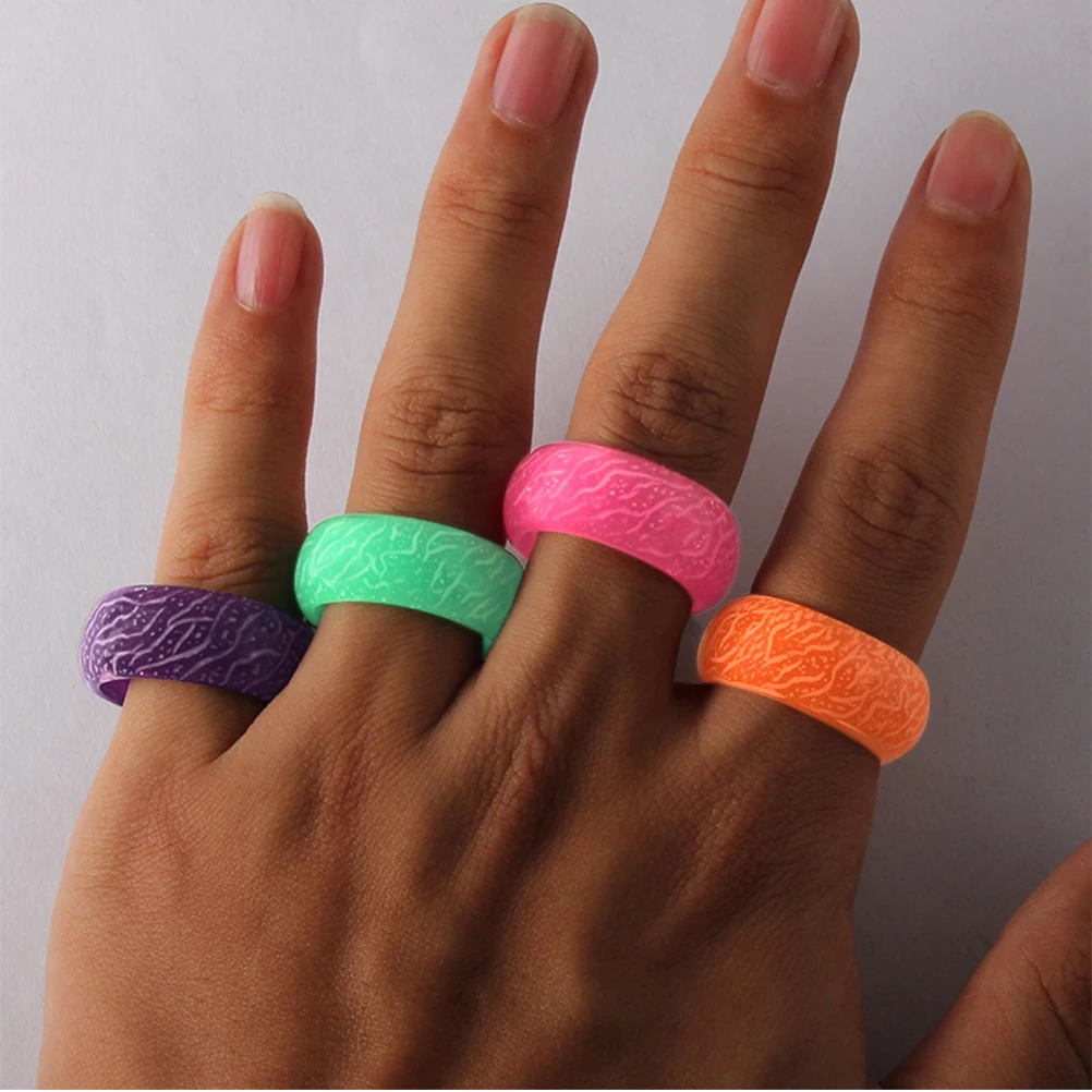 

Night Lights Ring 7 Durable Resin Material Funny Crack Decoration Comfortable Skin Touch Perfect Gift for Lover