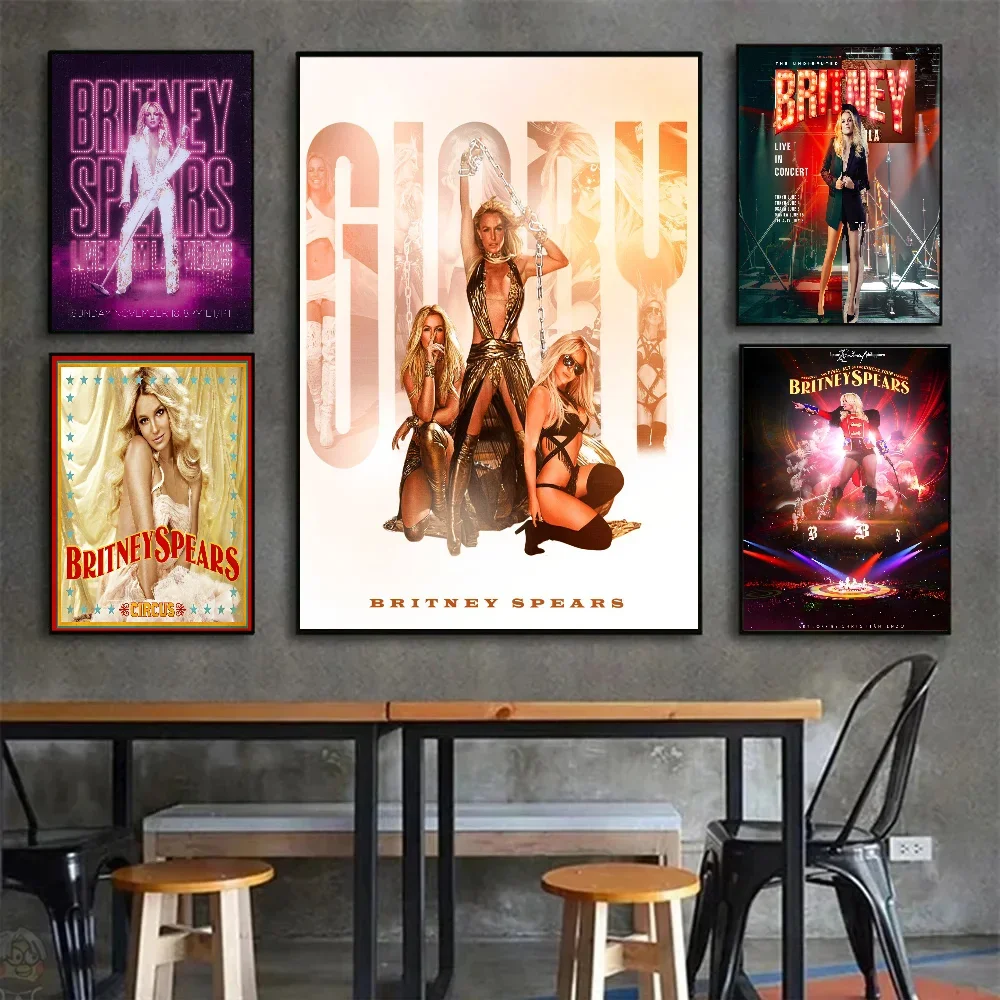 1pc-Singer Britney Spears DIY Sticky Poster Paper Print Home Living Room Bedroom Entrance Bar Cafe Art Painting Decor