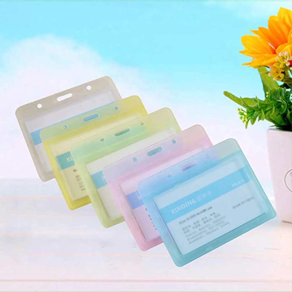 

10Pcs Premium Quality Id Badge Holders Waterproof Portable Hanging for Office School Social Events Random Colors