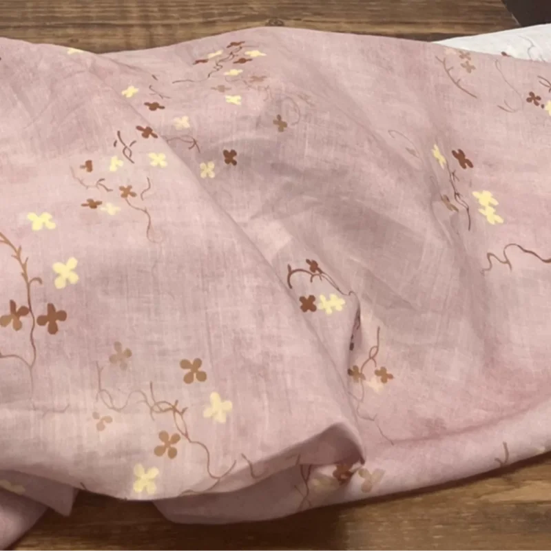 ผ้าลินินผสมรามีสไตล์โบโฮ สีชมพ - Vintage Sewing Textile บทวิจารณ์และราคา