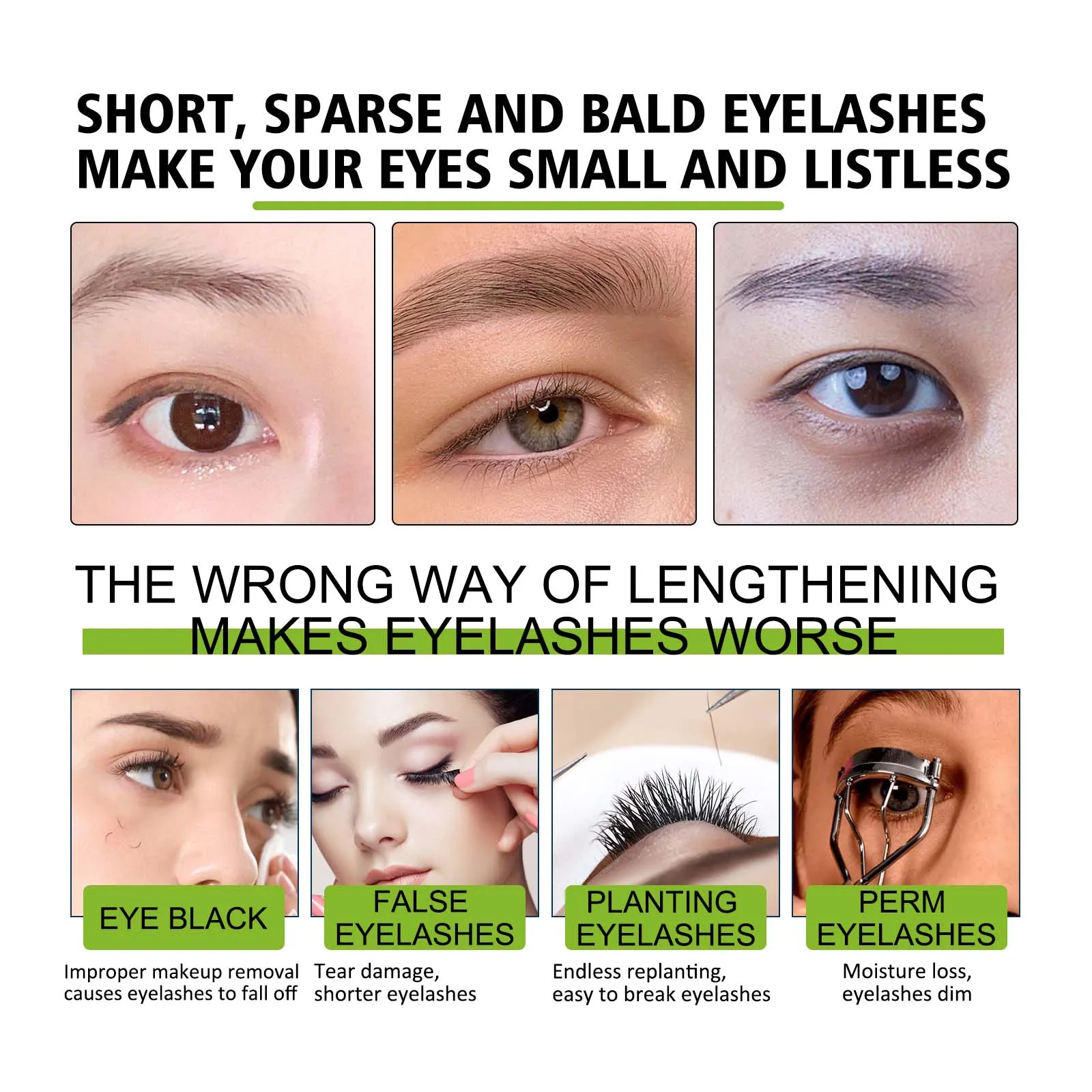 WEST MONTH Schwarzes Rizinus-Wimpernöl für das Wachstum, reich an Nährstoffen, spendet tief feuchtigkeitsspendend, nährt Wimpern, verhindert Trockenheit, 10 ml
