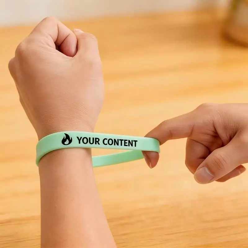 Custom Luminous Silicone Bracelets, 50PCS